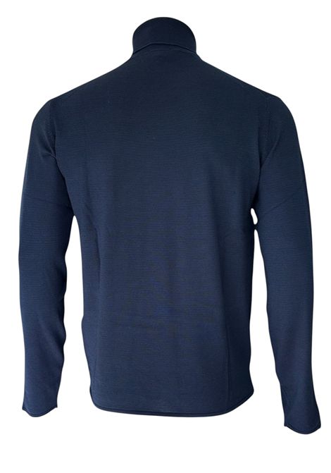 Jacquard virgin wool turtleneck jumper with striped embroidery EMPORIO ARMANI | sweaters | EM002025 AF14195FB068